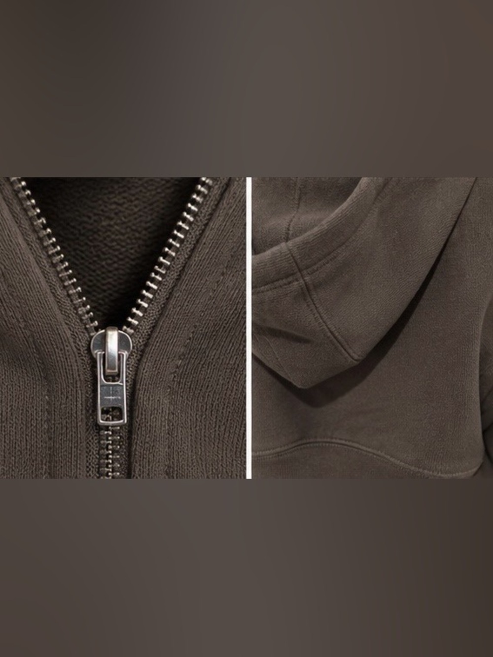 FP Movement by Free People Cropped Full Zip Hoodie in Dark Taupe - Picture 5 of 14